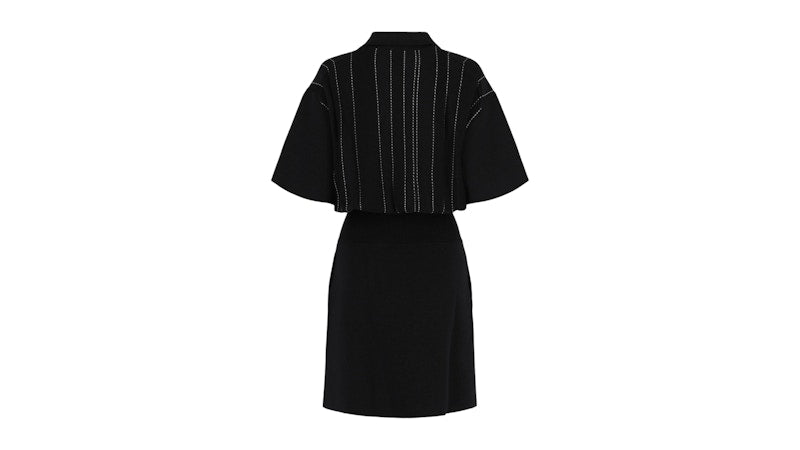 Ferragamo Contrast Stitch Knit Dress Blue