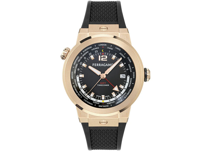Ferragamo F-80 GMT Worldtime Silicone SFHA00324
