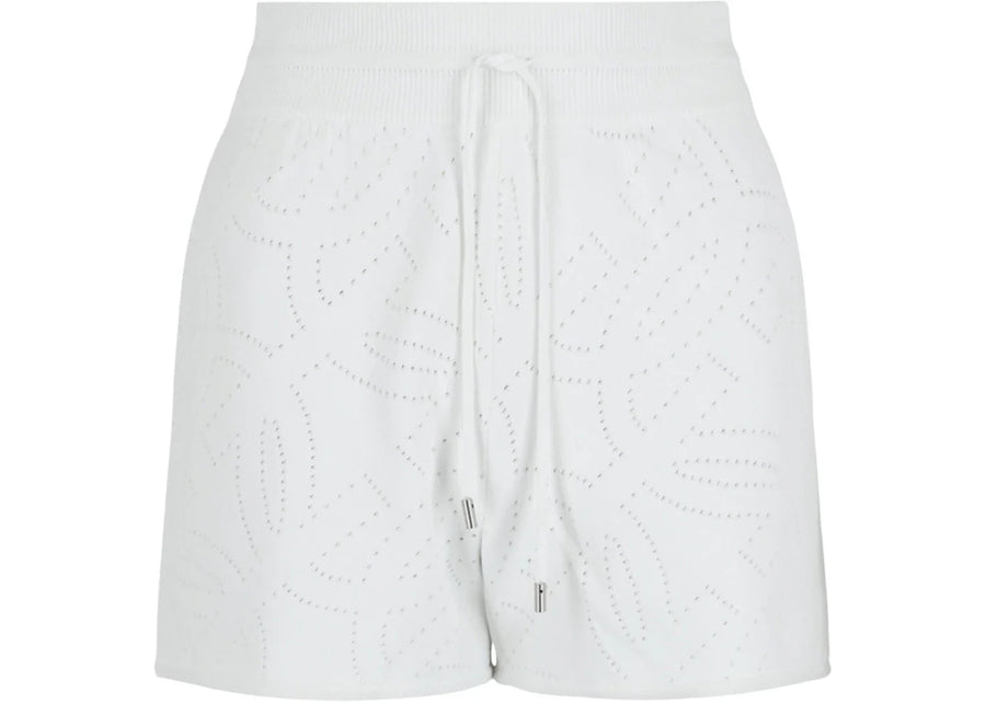 Ferragamo Gancini Pattern Drawstring Shorts White