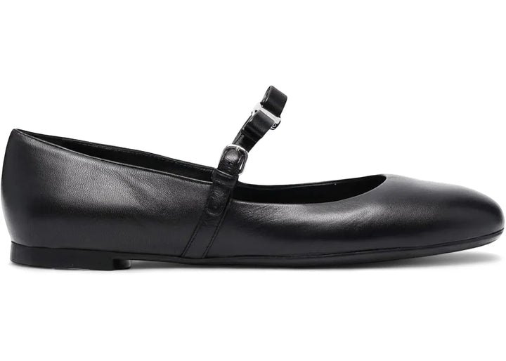 Ferragamo Lizz Leather Ballerina Shoes Black (Women's)