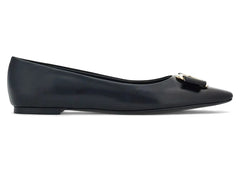 Ferragamo New Vara-Bow Lambskin Ballerina Shoes Black (Women's)