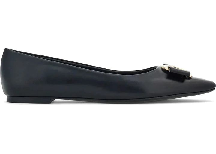 Ferragamo New Vara-Bow Lambskin Ballerina Shoes Black (Women's)