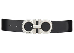 Ferragamo Reversible And Adjustable Gancini Belt Palladio Black/Hickory