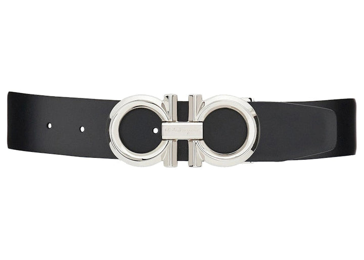 Ferragamo Reversible And Adjustable Gancini Belt Palladio Black/Hickory