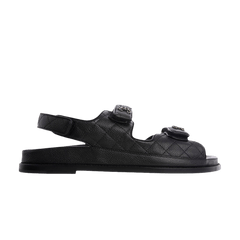 Chanel Quilted Dad Sandal Black Leather