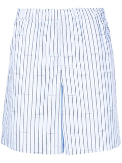 Givenchy Allover Logo Striped Shorts Blue