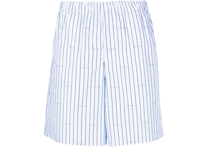 Givenchy Allover Logo Striped Shorts Blue
