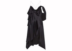 Givenchy Asymmetric Draped Satin Dress Black