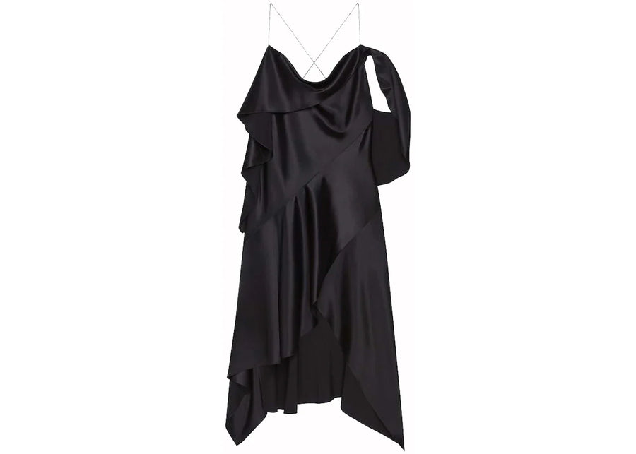 Givenchy Asymmetric Draped Satin Dress Black