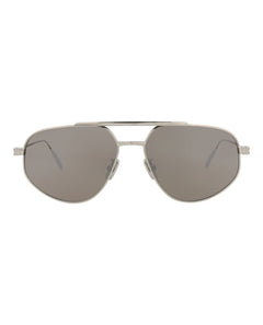 Givenchy Aviator-Frame Metal Sunglasses Palladium Palladium Silver (GV40058U-57-16G)