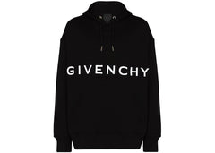 Givenchy Front Logo Heavy Brushed Hoodie Black