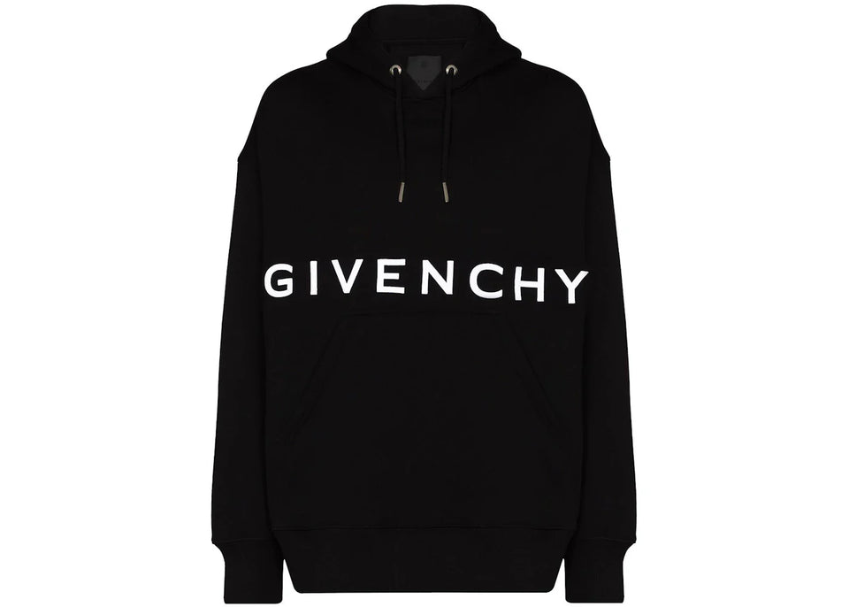 Givenchy Front Logo Heavy Brushed Hoodie Black