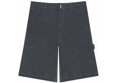 Givenchy Monogram 4G Logo Denim Shorts Charcoal