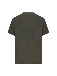 Givenchy Oversized Embroidered Logo T-Shirt Greyish Green