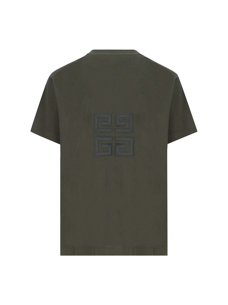 Givenchy Oversized Embroidered Logo T-Shirt Greyish Green