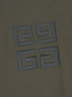Givenchy Oversized Embroidered Logo T-Shirt Greyish Green