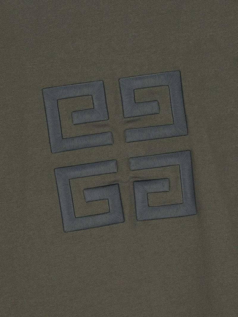Givenchy Oversized Embroidered Logo T-Shirt Greyish Green