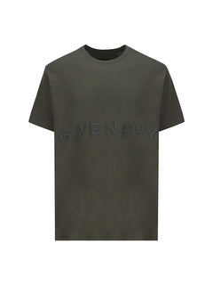 Givenchy Oversized Embroidered Logo T-Shirt Greyish Green