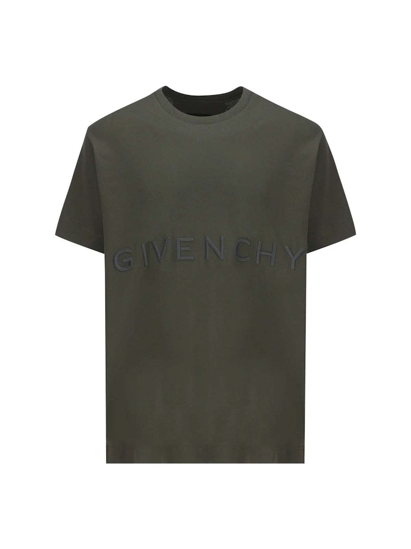 Givenchy Oversized Embroidered Logo T-Shirt Greyish Green