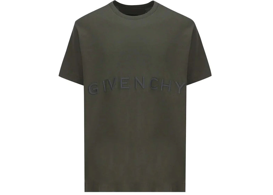Givenchy Oversized Embroidered Logo T-Shirt Greyish Green