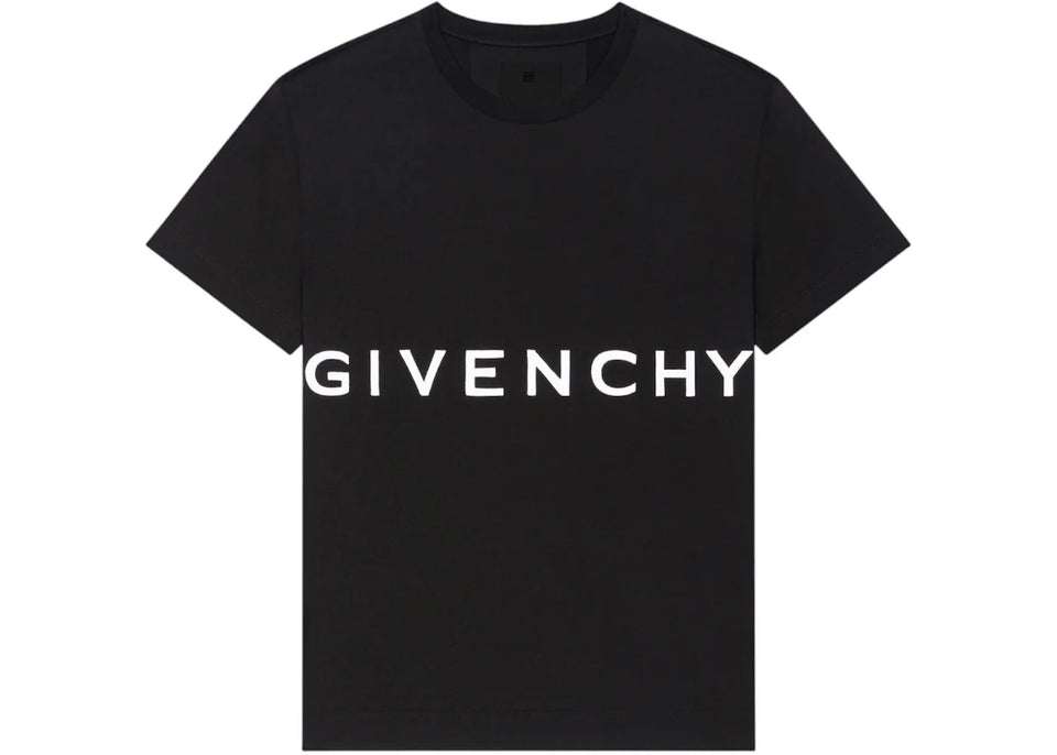 Givenchy Oversized Logo Embroidered T-Shirt Black
