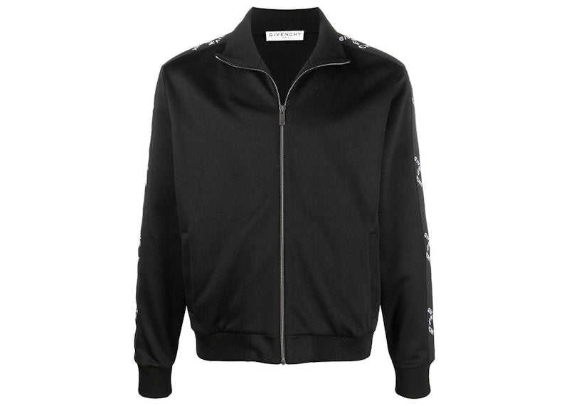 Givenchy Refracted Logo Tape Zip-Up Track Jacket Black