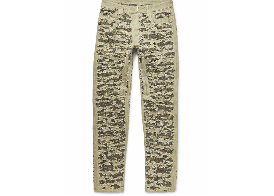 Givenchy Slim-Fit Distressed Jeans Green