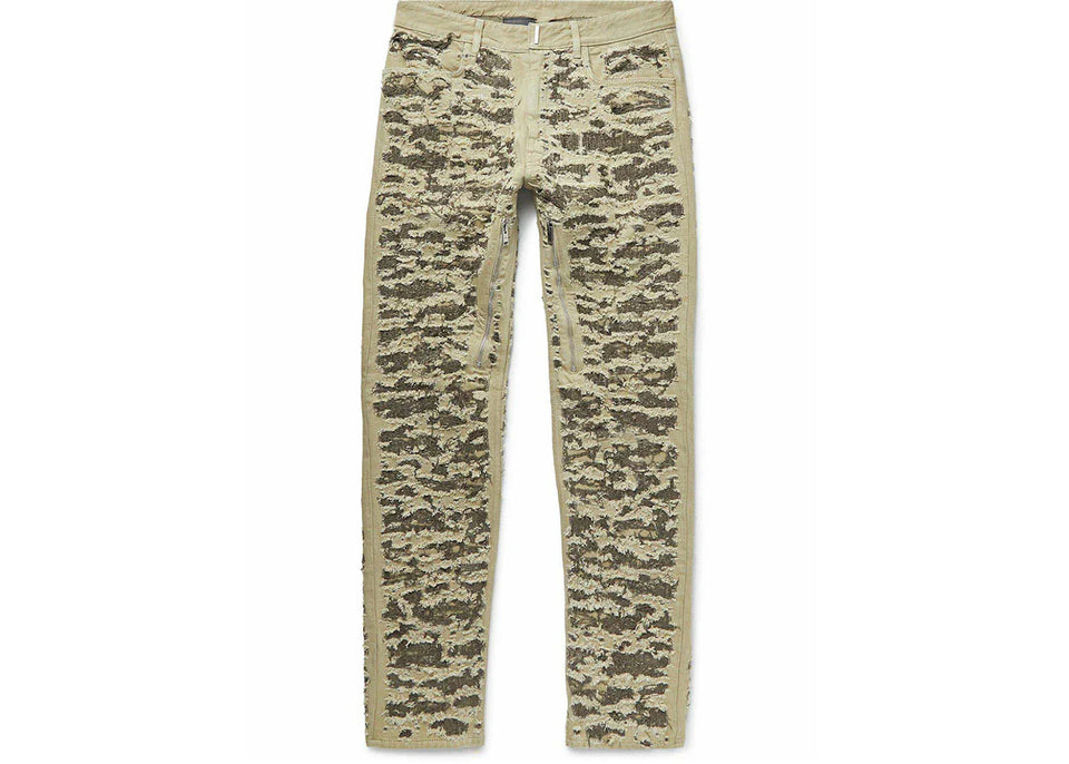 Givenchy Slim-Fit Distressed Jeans Green