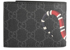 Gucci Bifold Wallet GG Supreme Kingsnake (4 Card Slots) Black