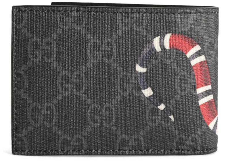 Gucci Bifold Wallet GG Supreme Kingsnake (4 Card Slots) Black