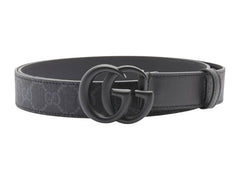 Gucci GG Supreme Black Buckle Belt Black