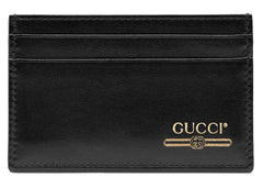 Gucci Leather Card Case with Gucci Logo (4 Card Slot) Black