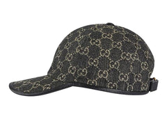 Gucci Logo Denim Baseball Cap Black