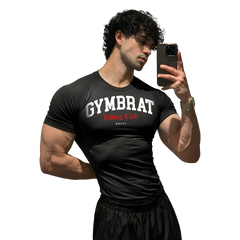 Gymbrat Athleisure Lifting Club Black Compression T-Shirt