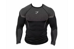 Gymshark Onyx 5.0 Seamless Long Sleeve T-shirt Black/Light Grey