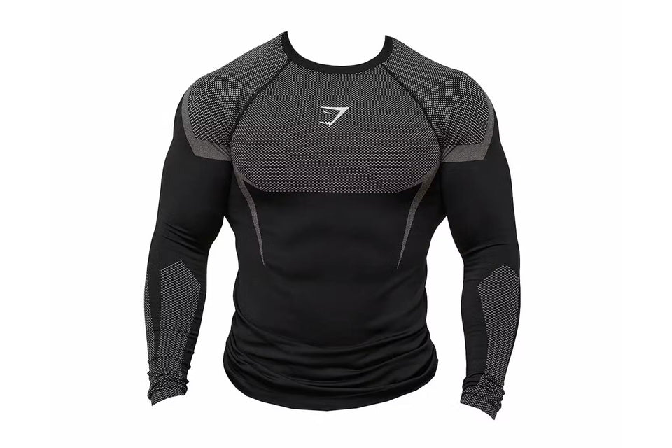Gymshark Onyx 5.0 Seamless Long Sleeve T-shirt Black/Light Grey