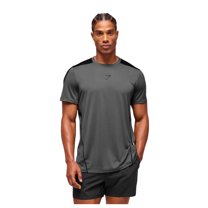 Gymshark Arrival Block T-Shirt Dark Grey