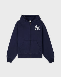 Heritage Yankees Serif Zip Hoodie - Navy/White