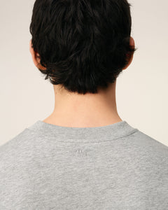 AmiParis Grey Cotton Contrasted Adc T-Shirt