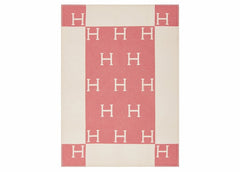 Hermes Avalon Baby Blanket Rose Airelle/Blanc