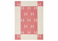 Hermes Avalon Baby Blanket Rose Airelle/Blanc