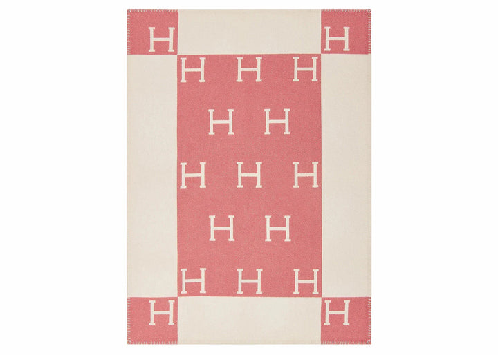 Hermes Avalon Baby Blanket Rose Airelle/Blanc