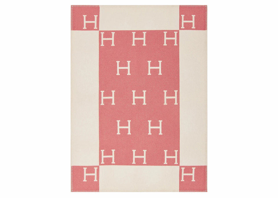 Hermes Avalon Baby Blanket Rose Airelle/Blanc