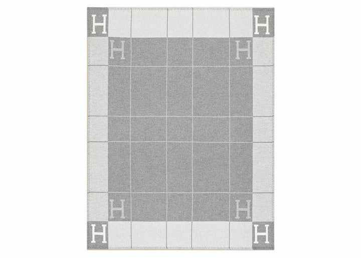 Hermes Avalon III Throw Blanket Ecru/Gris Clair