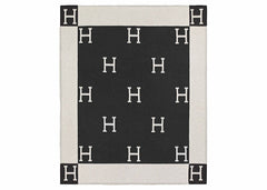 Hermes Avalon Throw Blanket Ecru/Gris Fonce