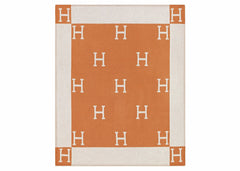 Hermes Avalon Throw Blanket Ecru/Potiron