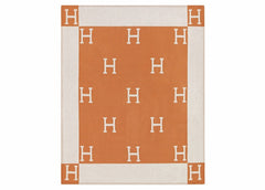 Hermes Avalon Throw Blanket Ecru/Potiron