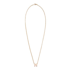 Hermes Mini Pop H Pendant Gold-tone Rose Dragee