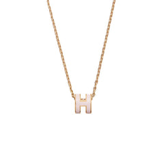 Hermes Mini Pop H Pendant Gold-tone Rose Dragee