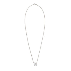 Hermes Mini Pop H Pendant Palladium-tone Blanc